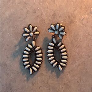 Elegant White Floral Earrings